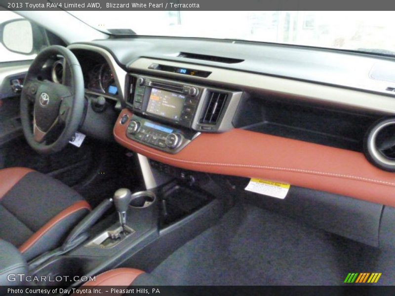 Blizzard White Pearl / Terracotta 2013 Toyota RAV4 Limited AWD