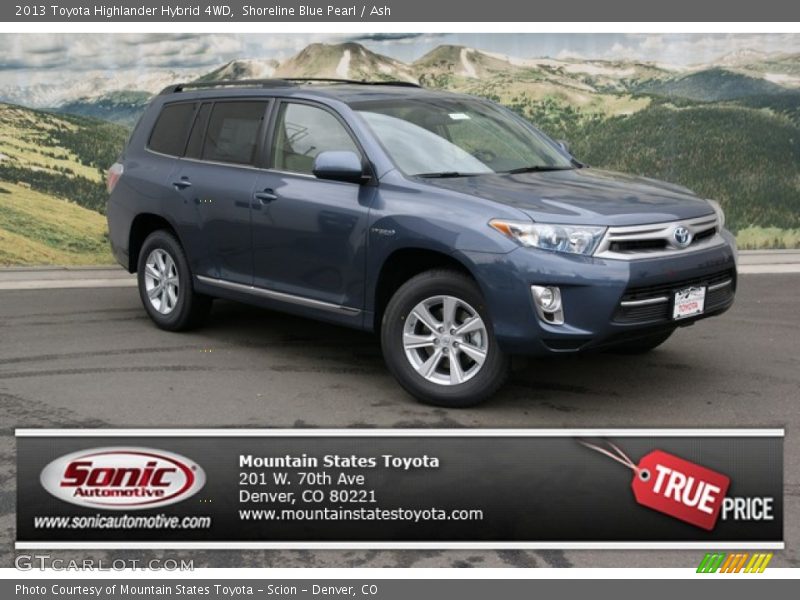 Shoreline Blue Pearl / Ash 2013 Toyota Highlander Hybrid 4WD