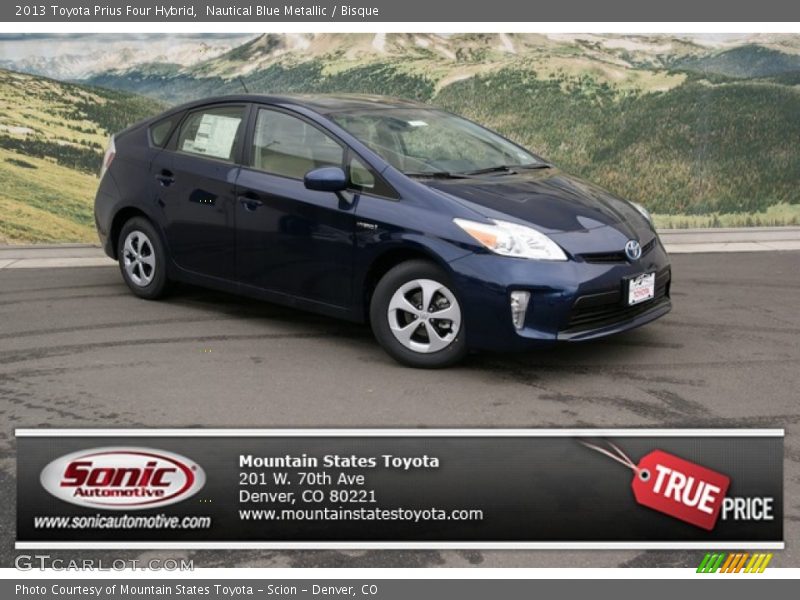 Nautical Blue Metallic / Bisque 2013 Toyota Prius Four Hybrid