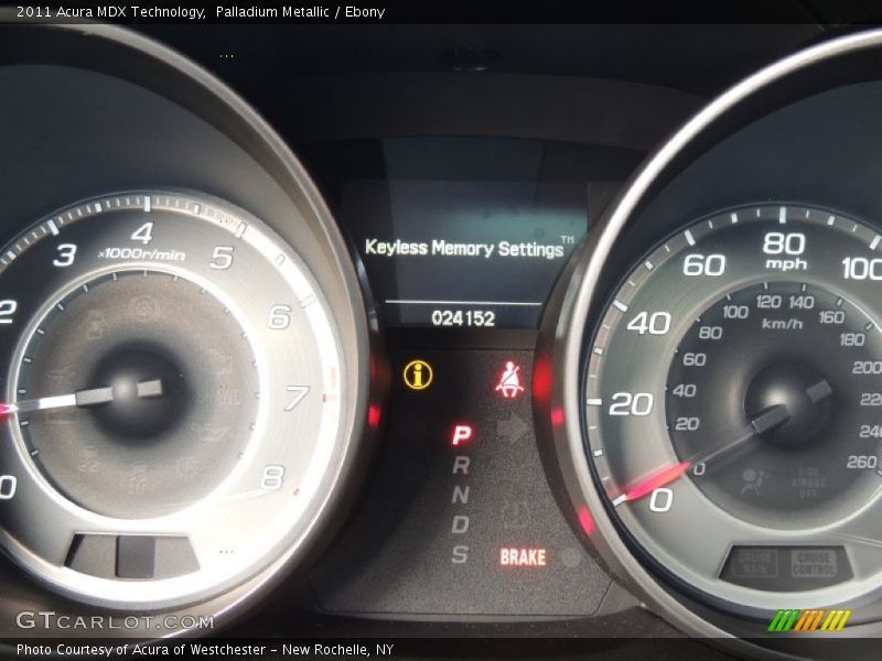 Palladium Metallic / Ebony 2011 Acura MDX Technology