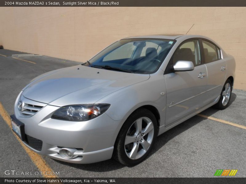 Sunlight Silver Mica / Black/Red 2004 Mazda MAZDA3 s Sedan