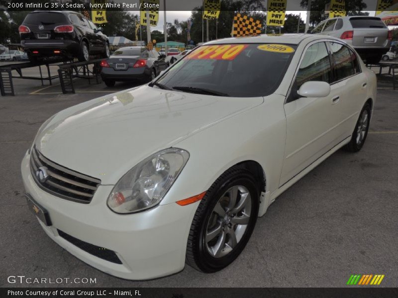 Ivory White Pearl / Stone 2006 Infiniti G 35 x Sedan