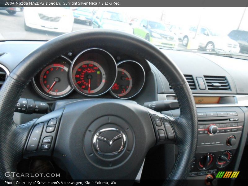 Sunlight Silver Mica / Black/Red 2004 Mazda MAZDA3 s Sedan