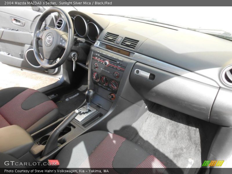 Sunlight Silver Mica / Black/Red 2004 Mazda MAZDA3 s Sedan