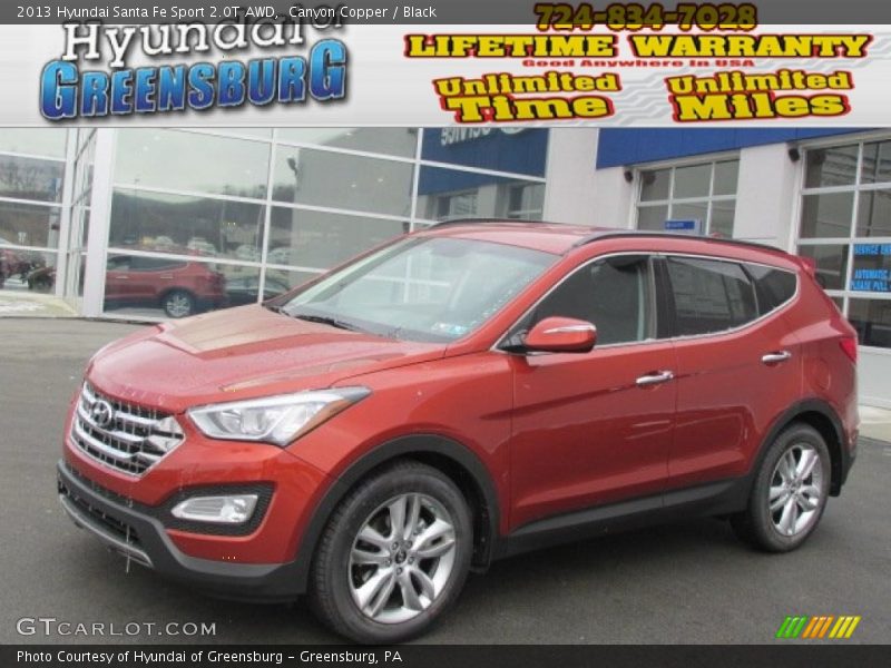 Canyon Copper / Black 2013 Hyundai Santa Fe Sport 2.0T AWD