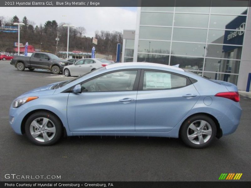 Blue Sky Metallic / Beige 2013 Hyundai Elantra GLS