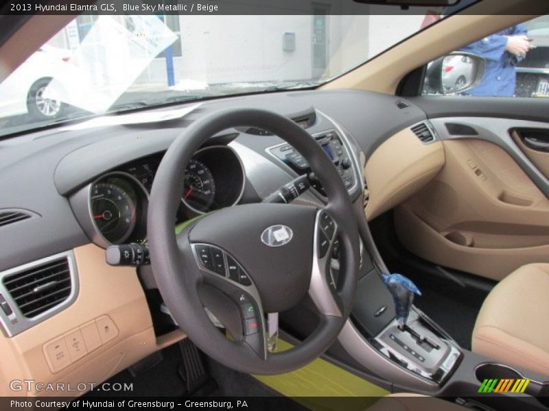 Blue Sky Metallic / Beige 2013 Hyundai Elantra GLS