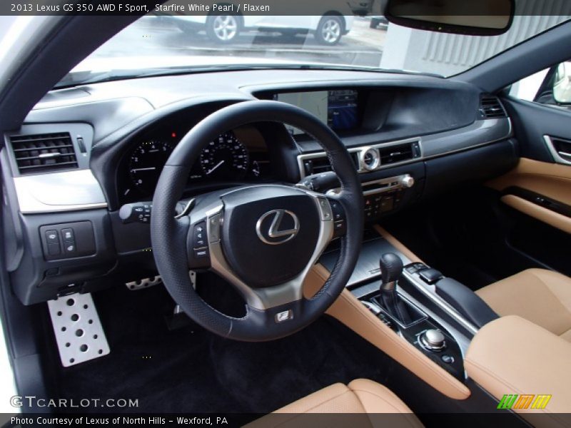 Starfire White Pearl / Flaxen 2013 Lexus GS 350 AWD F Sport