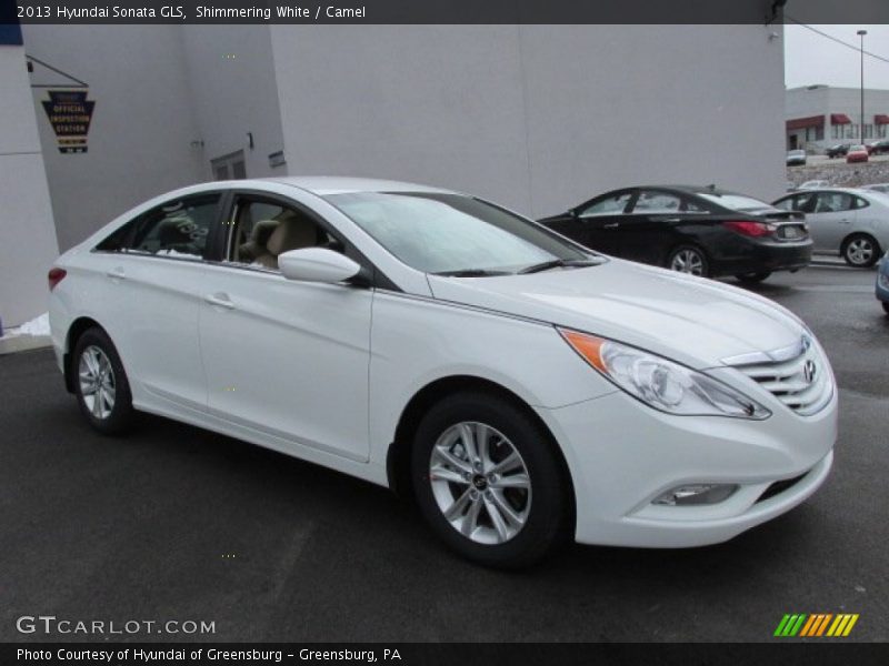 Shimmering White / Camel 2013 Hyundai Sonata GLS