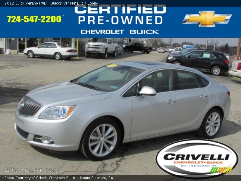 Quicksilver Metallic / Ebony 2012 Buick Verano FWD