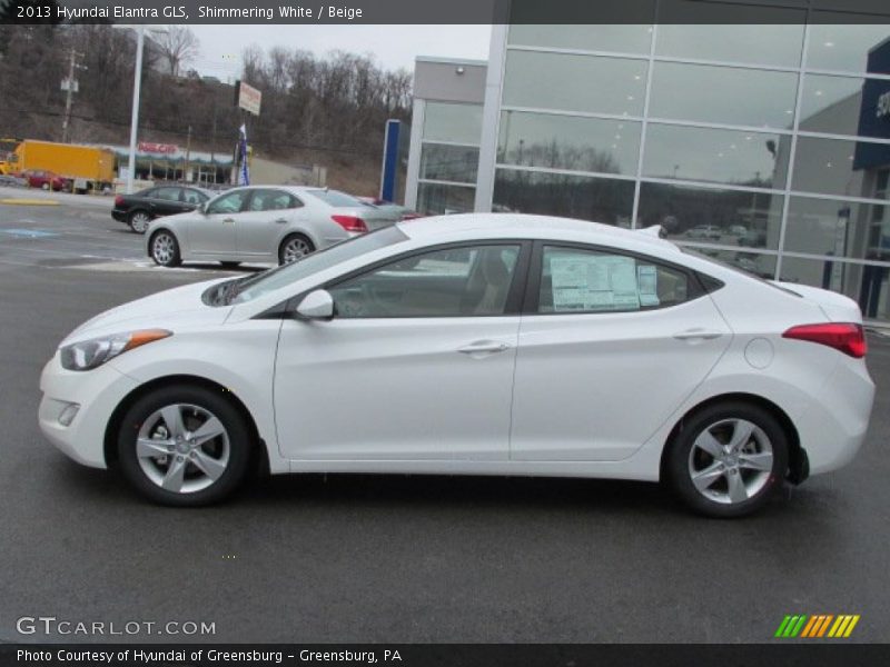 Shimmering White / Beige 2013 Hyundai Elantra GLS