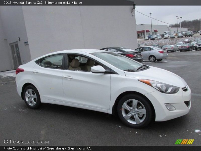 Shimmering White / Beige 2013 Hyundai Elantra GLS
