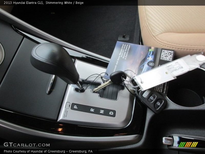 Shimmering White / Beige 2013 Hyundai Elantra GLS