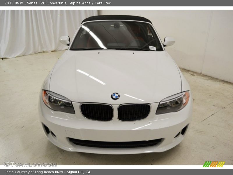 Alpine White / Coral Red 2013 BMW 1 Series 128i Convertible