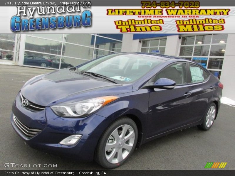 Indigo Night / Gray 2013 Hyundai Elantra Limited