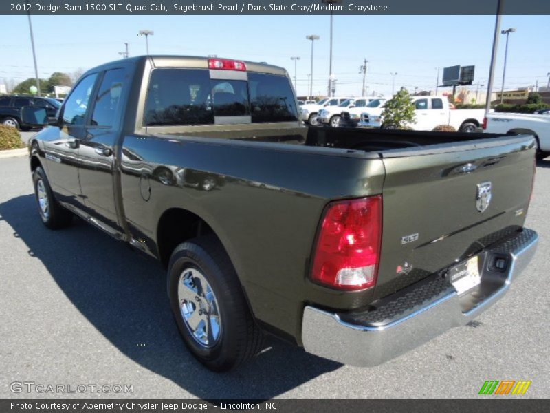 Sagebrush Pearl / Dark Slate Gray/Medium Graystone 2012 Dodge Ram 1500 SLT Quad Cab