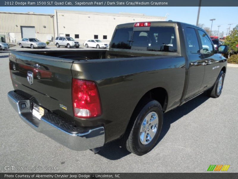 Sagebrush Pearl / Dark Slate Gray/Medium Graystone 2012 Dodge Ram 1500 SLT Quad Cab