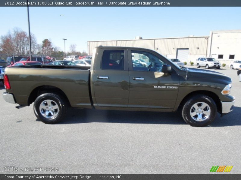 Sagebrush Pearl / Dark Slate Gray/Medium Graystone 2012 Dodge Ram 1500 SLT Quad Cab