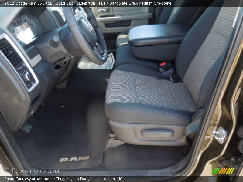 Sagebrush Pearl / Dark Slate Gray/Medium Graystone 2012 Dodge Ram 1500 SLT Quad Cab