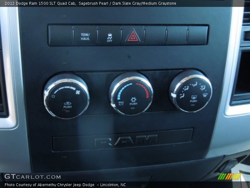 Sagebrush Pearl / Dark Slate Gray/Medium Graystone 2012 Dodge Ram 1500 SLT Quad Cab