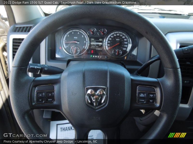Sagebrush Pearl / Dark Slate Gray/Medium Graystone 2012 Dodge Ram 1500 SLT Quad Cab