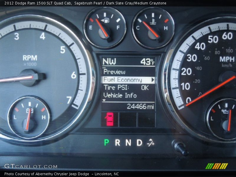 Sagebrush Pearl / Dark Slate Gray/Medium Graystone 2012 Dodge Ram 1500 SLT Quad Cab