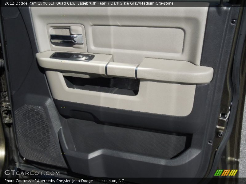 Sagebrush Pearl / Dark Slate Gray/Medium Graystone 2012 Dodge Ram 1500 SLT Quad Cab