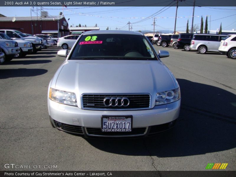 Light Silver Metallic / Platinum 2003 Audi A4 3.0 quattro Sedan