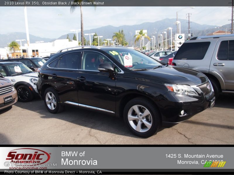 Obsidian Black / Black/Brown Walnut 2010 Lexus RX 350