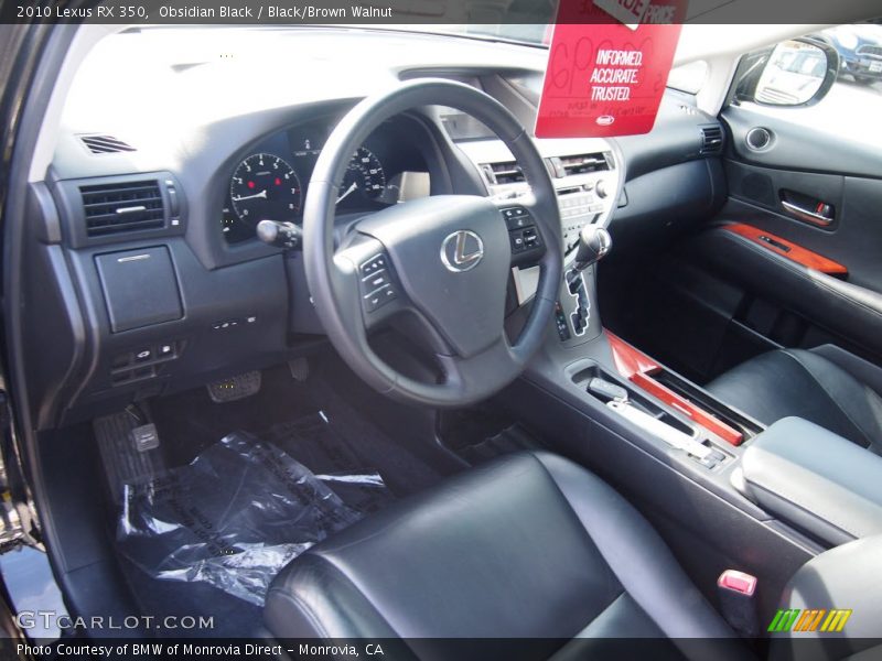 Obsidian Black / Black/Brown Walnut 2010 Lexus RX 350