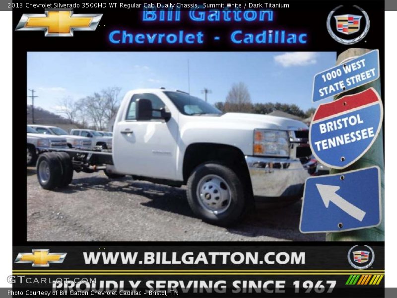 Summit White / Dark Titanium 2013 Chevrolet Silverado 3500HD WT Regular Cab Dually Chassis