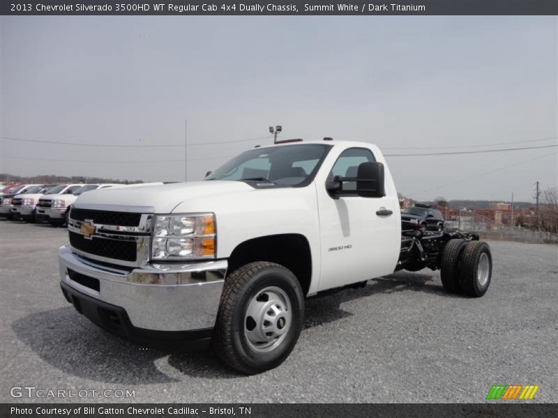 Summit White / Dark Titanium 2013 Chevrolet Silverado 3500HD WT Regular Cab 4x4 Dually Chassis