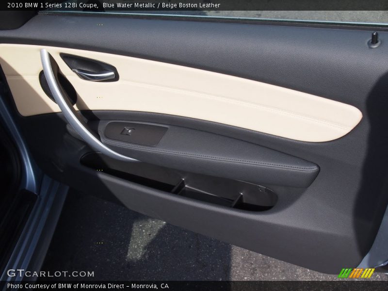 Blue Water Metallic / Beige Boston Leather 2010 BMW 1 Series 128i Coupe