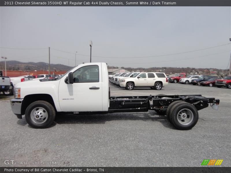 Summit White / Dark Titanium 2013 Chevrolet Silverado 3500HD WT Regular Cab 4x4 Dually Chassis