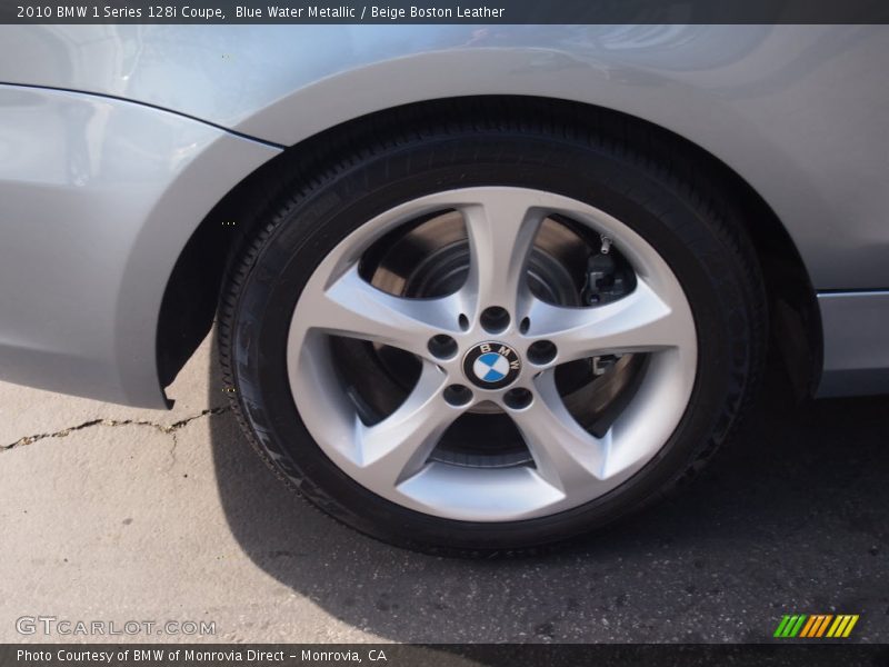 Blue Water Metallic / Beige Boston Leather 2010 BMW 1 Series 128i Coupe