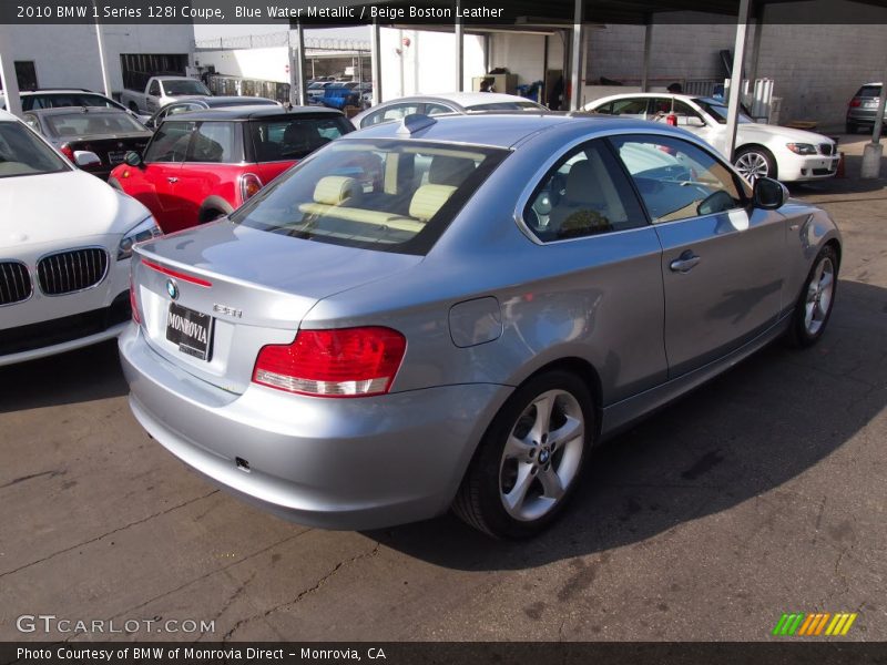 Blue Water Metallic / Beige Boston Leather 2010 BMW 1 Series 128i Coupe