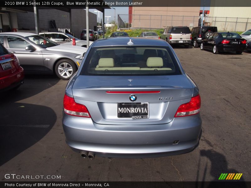 Blue Water Metallic / Beige Boston Leather 2010 BMW 1 Series 128i Coupe