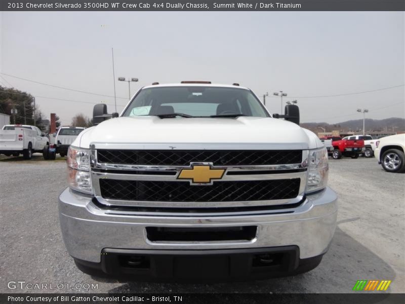 Summit White / Dark Titanium 2013 Chevrolet Silverado 3500HD WT Crew Cab 4x4 Dually Chassis