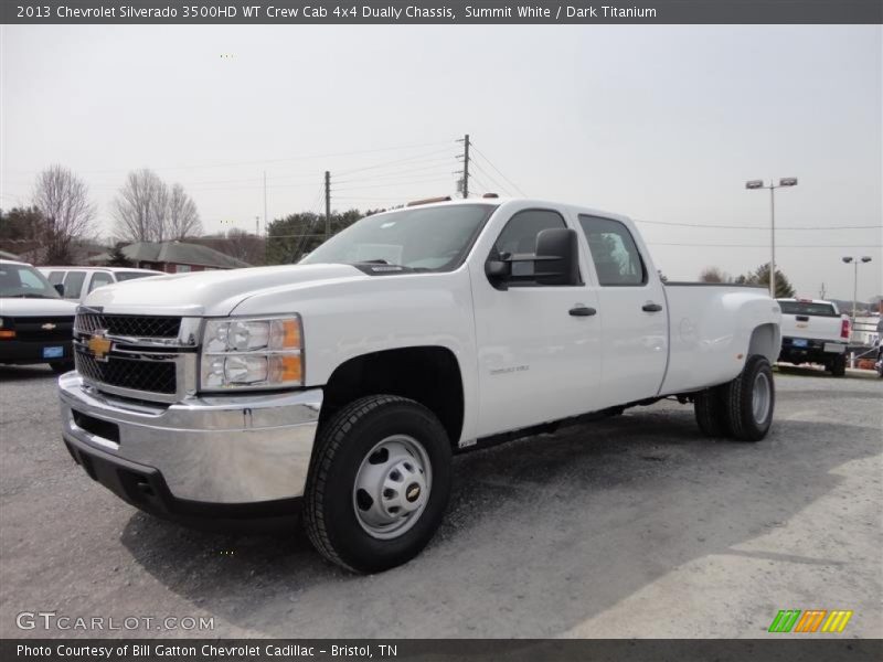 Summit White / Dark Titanium 2013 Chevrolet Silverado 3500HD WT Crew Cab 4x4 Dually Chassis