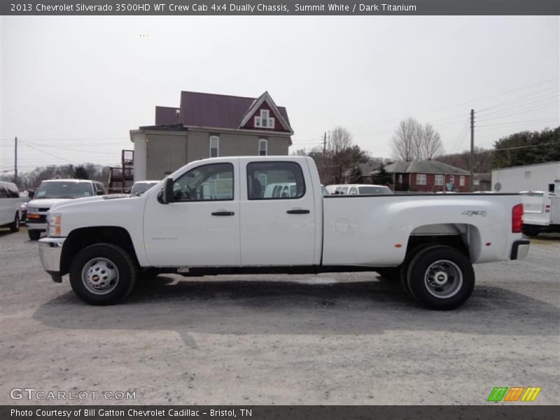 Summit White / Dark Titanium 2013 Chevrolet Silverado 3500HD WT Crew Cab 4x4 Dually Chassis