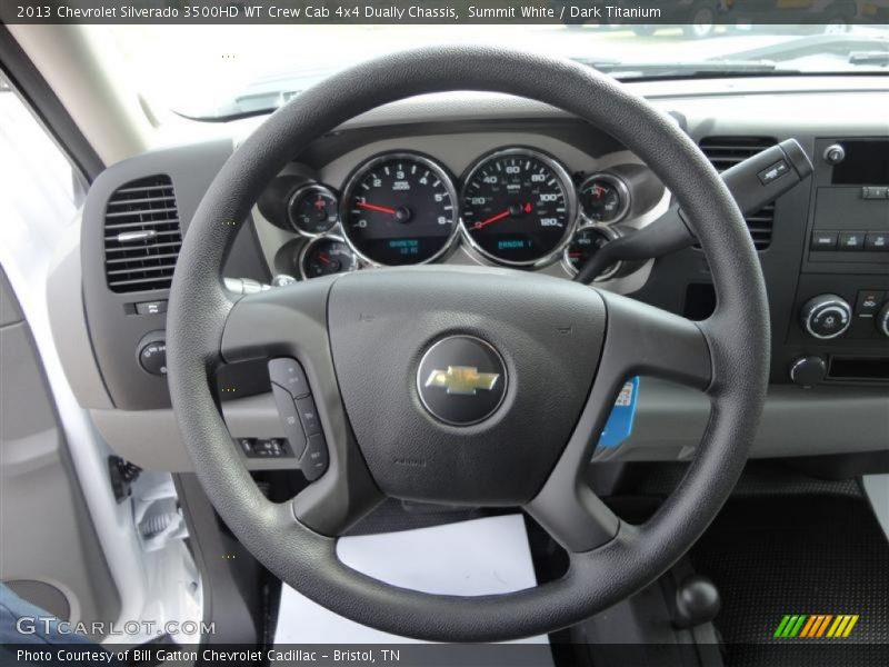 Summit White / Dark Titanium 2013 Chevrolet Silverado 3500HD WT Crew Cab 4x4 Dually Chassis