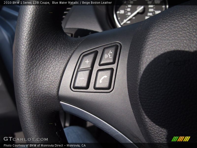 Blue Water Metallic / Beige Boston Leather 2010 BMW 1 Series 128i Coupe