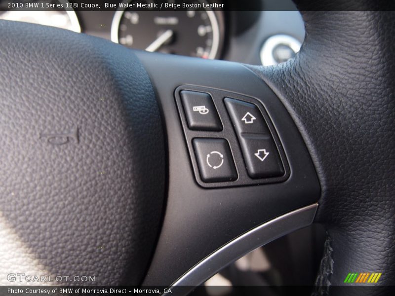 Blue Water Metallic / Beige Boston Leather 2010 BMW 1 Series 128i Coupe