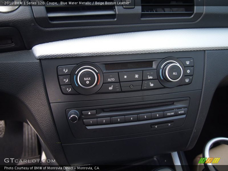 Blue Water Metallic / Beige Boston Leather 2010 BMW 1 Series 128i Coupe
