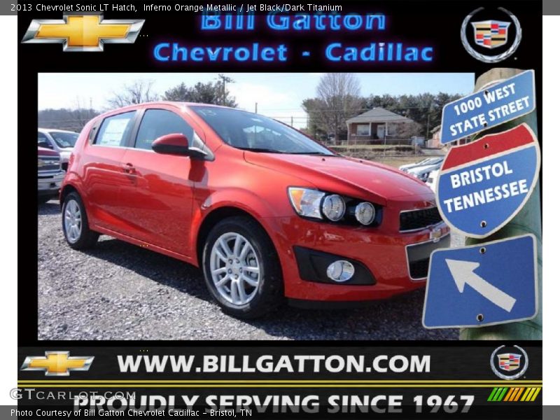 Inferno Orange Metallic / Jet Black/Dark Titanium 2013 Chevrolet Sonic LT Hatch