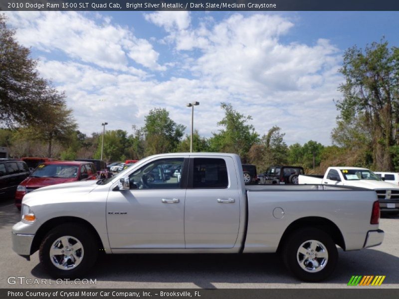 Bright Silver Metallic / Dark Slate/Medium Graystone 2010 Dodge Ram 1500 SLT Quad Cab