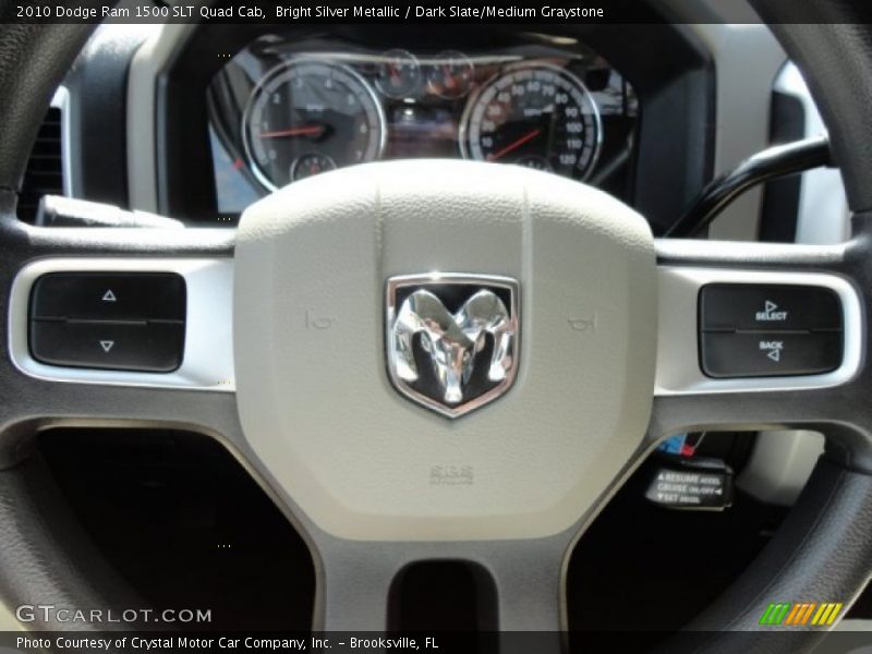 Bright Silver Metallic / Dark Slate/Medium Graystone 2010 Dodge Ram 1500 SLT Quad Cab
