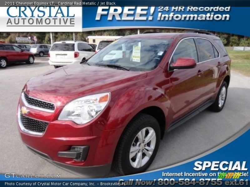 Cardinal Red Metallic / Jet Black 2011 Chevrolet Equinox LT