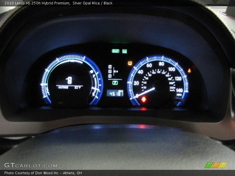 Silver Opal Mica / Black 2010 Lexus HS 250h Hybrid Premium