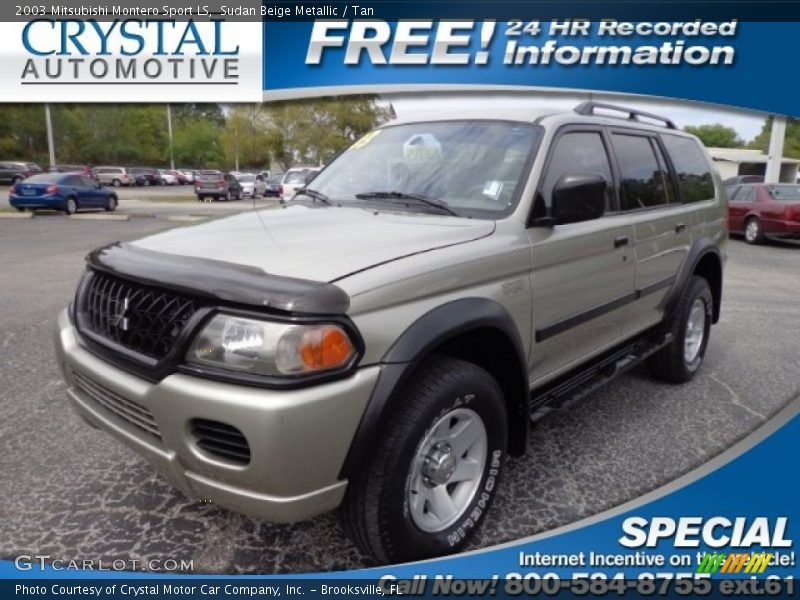 Sudan Beige Metallic / Tan 2003 Mitsubishi Montero Sport LS